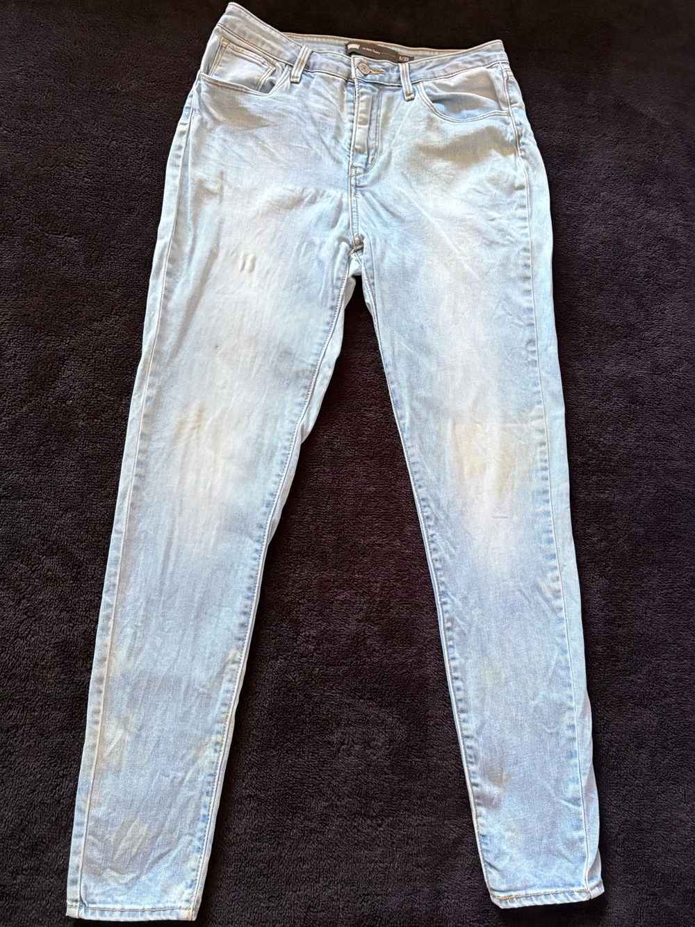 Levi's 721 High Rise Skinny light bleached indigo wash blue jeans womens 28W 28L